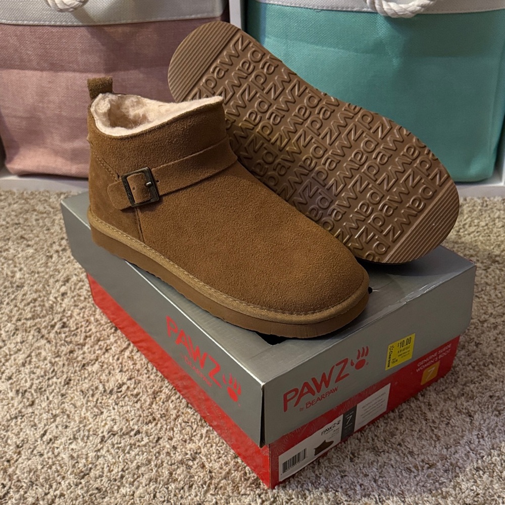 BearPaw Tan Ankle Boots